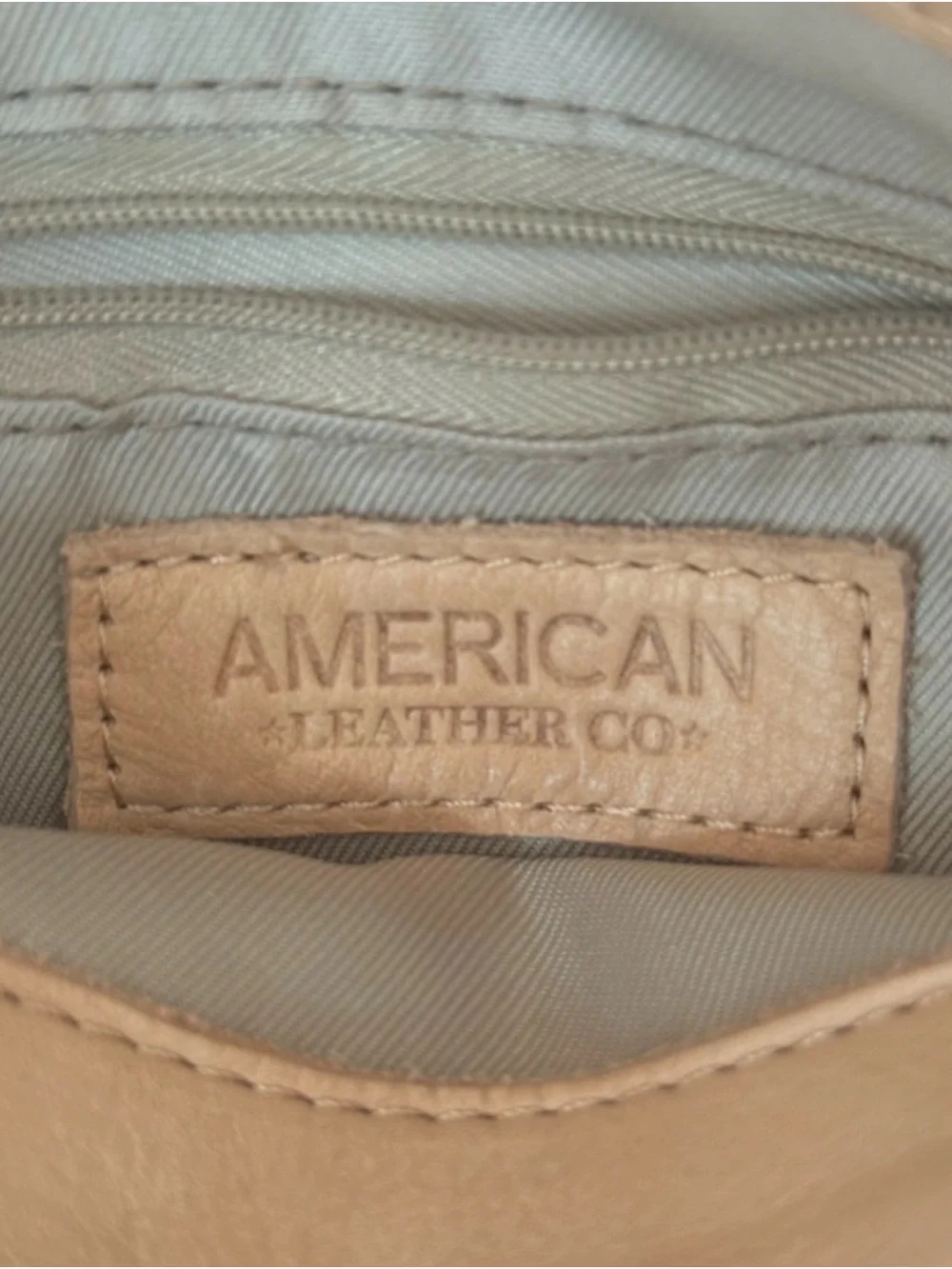 Beige Leather Top-Handle Bag